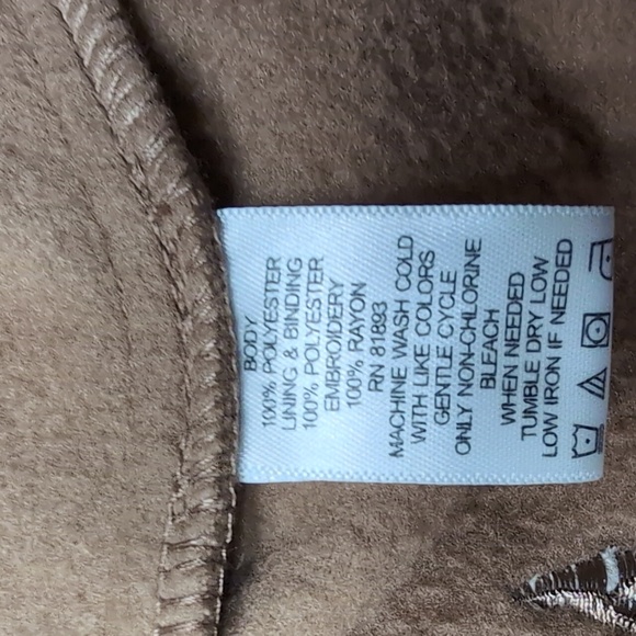 SUSAN GRAVER Women's Tan Embroidered Fleece Coat 2X - Picture 9 of 9